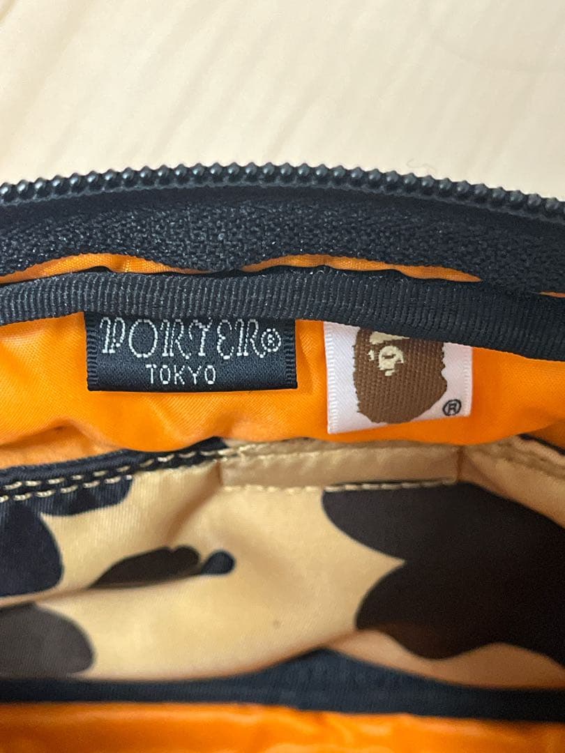 【極美品】アベイシングエイプ×ポーター ウエストバッグ カモフラ タンカー