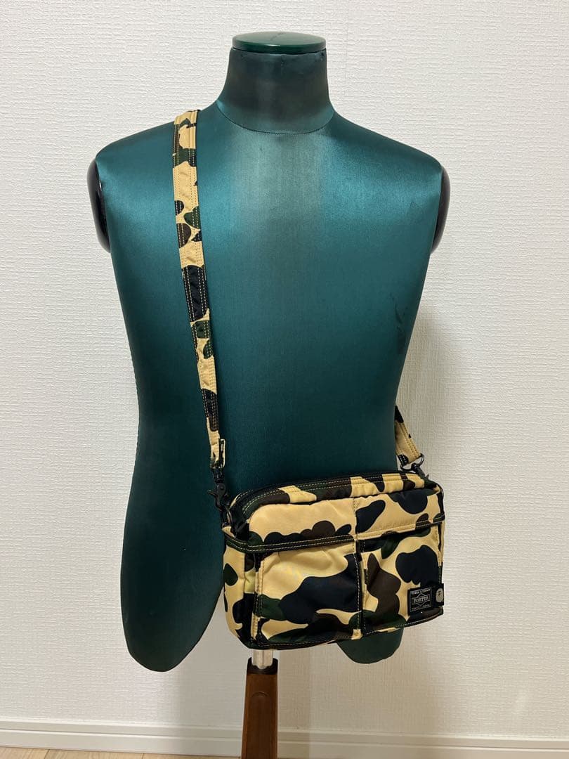 【極美品】アベイシングエイプ×ポーター ウエストバッグ カモフラ タンカー
