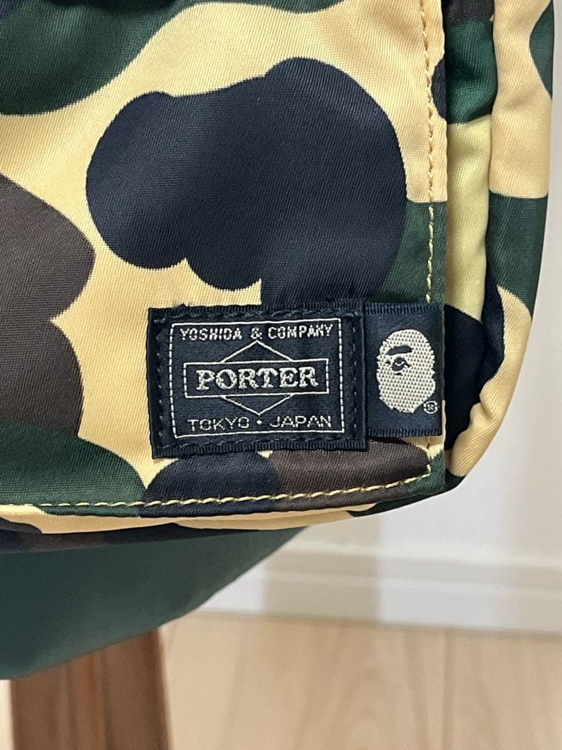 【極美品】アベイシングエイプ×ポーター ウエストバッグ カモフラ タンカー