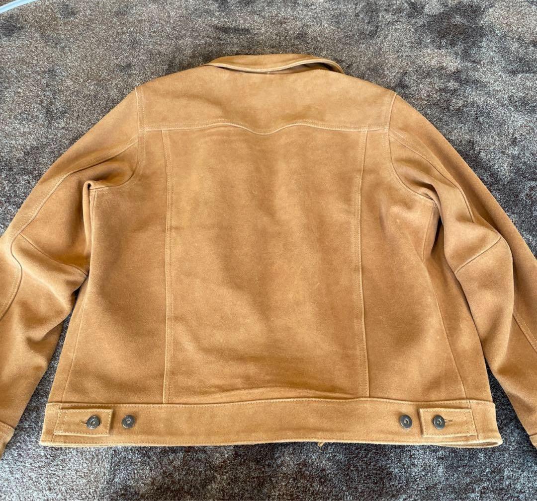 UNKNOWN スエード トラッカー ジャケット 月桂樹ボタン 2XL 牛革