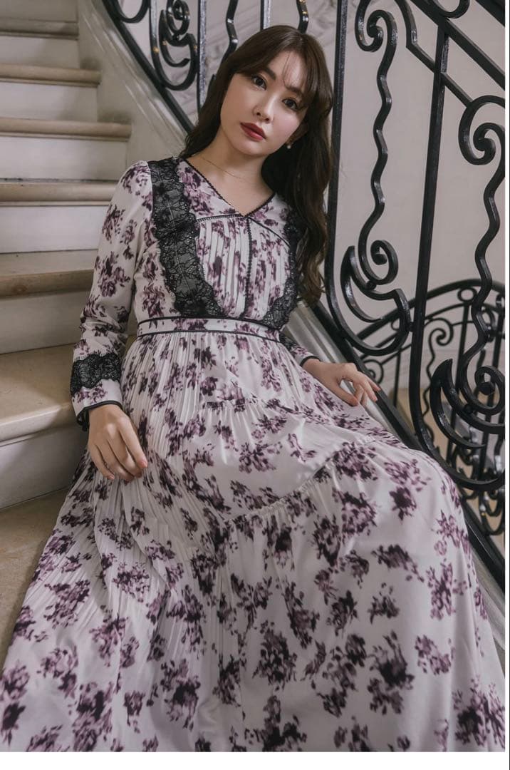 新品未使用 Grasse Floral Pleated Dress