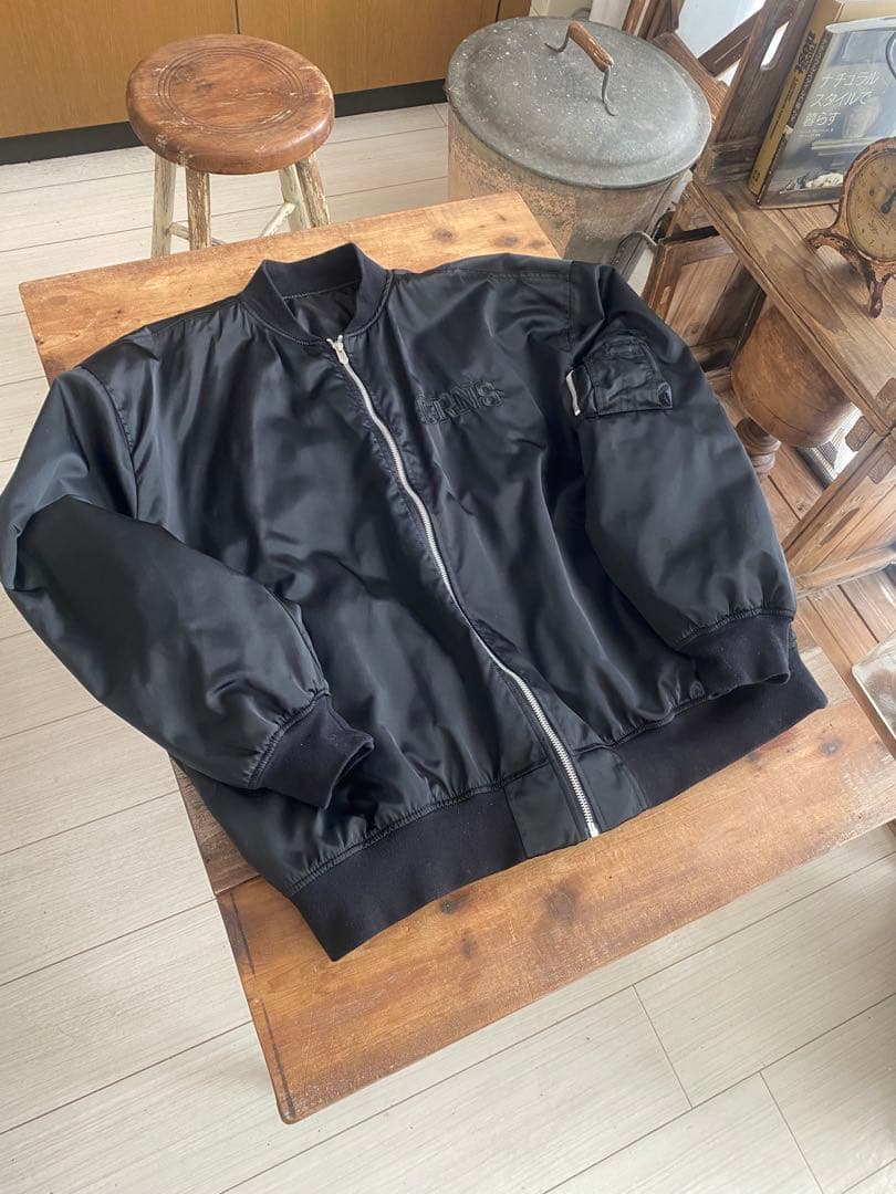 クロノスCRONOSナイロン　ブルゾンジャンパー黒ブラック希少XL黒　MA1