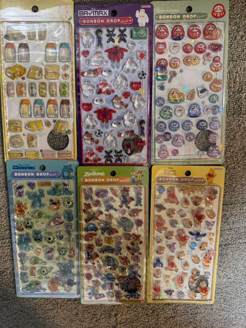 ボンボンドロップシール　ディズニー　和柄
