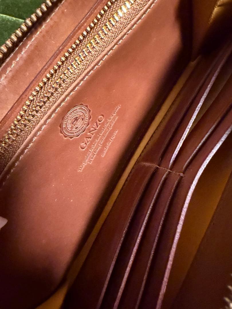 GANZO シェルコードバン2 ラウンドファスナー　長財布　ナチュラル