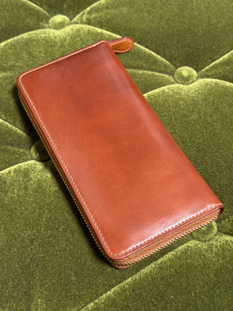 GANZO シェルコードバン2 ラウンドファスナー　長財布　ナチュラル