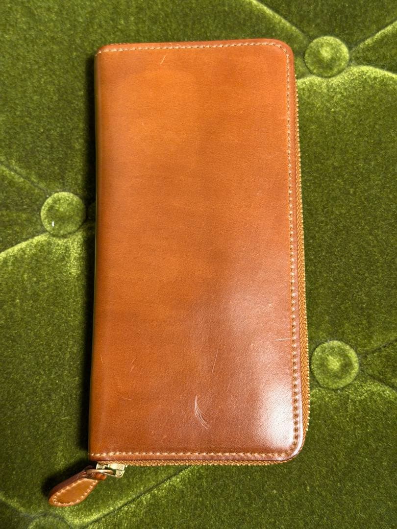 GANZO シェルコードバン2 ラウンドファスナー　長財布　ナチュラル