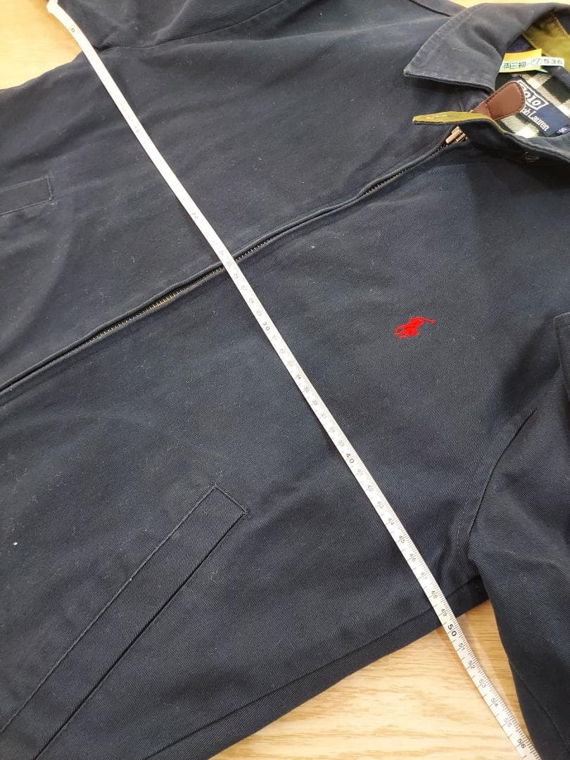 ラルフローレン　ブルゾン　スイングトップ　ネイビー　クリーニング済み 裏チェック