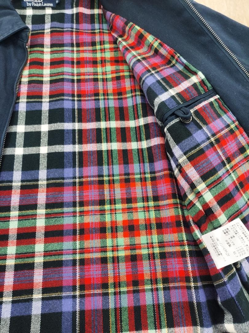 ラルフローレン　ブルゾン　スイングトップ　ネイビー　クリーニング済み 裏チェック