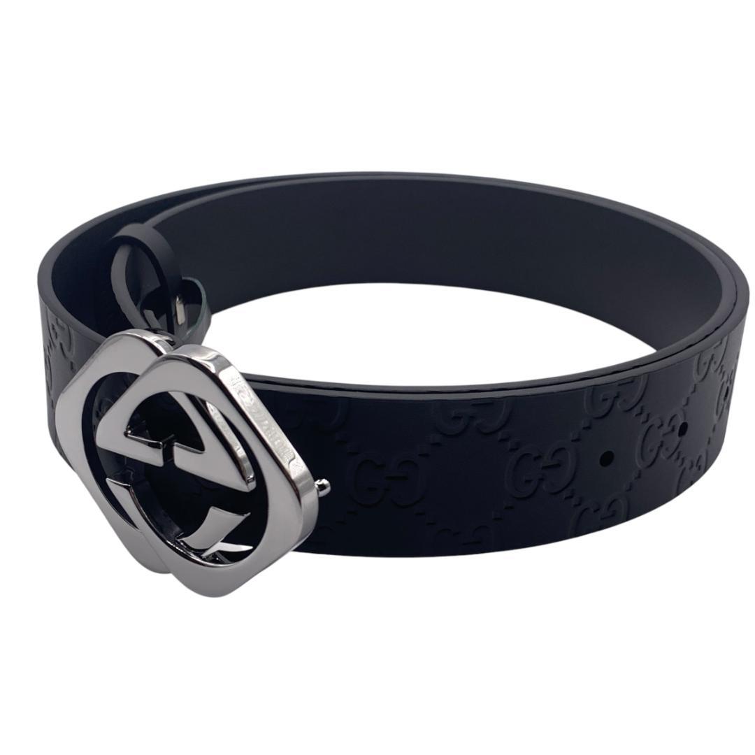 美品★gucci グッチ　ベルト　87-97cm　バックルカラー：シルバー