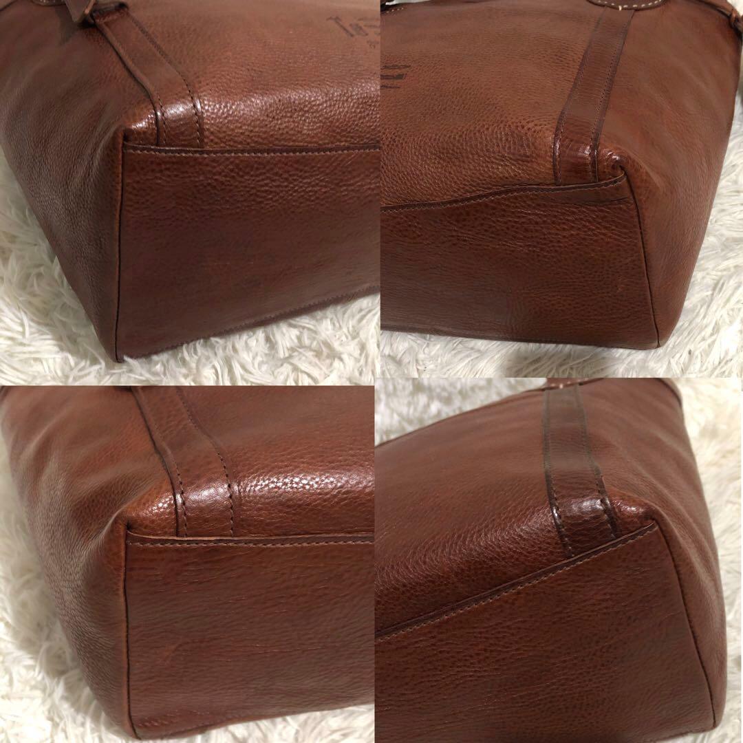 未使用✨ゲンテン　トスカ レザー　トートバッグ　工具ロゴ ミニハンドバッグ付き