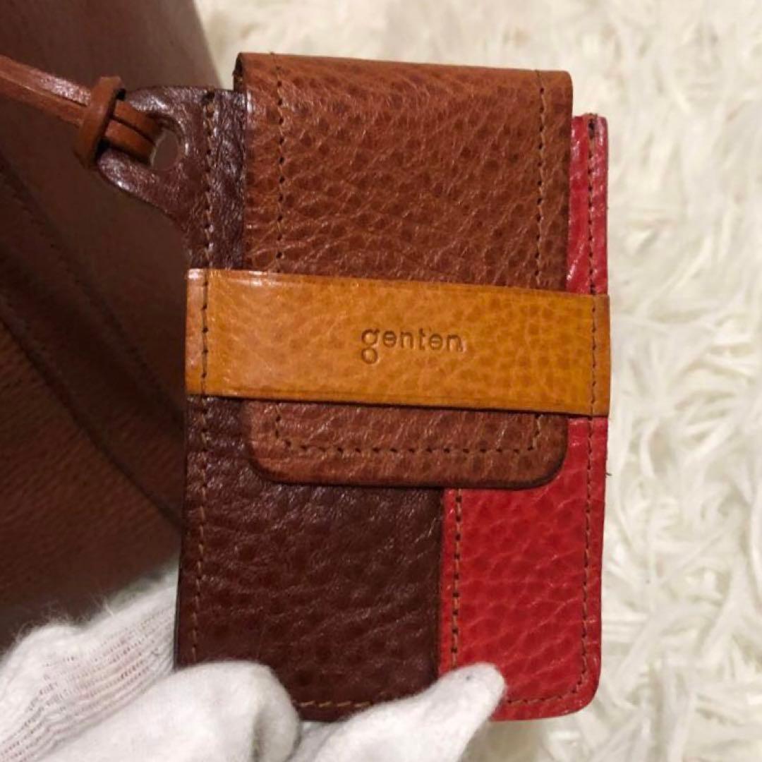未使用✨ゲンテン　トスカ レザー　トートバッグ　工具ロゴ ミニハンドバッグ付き
