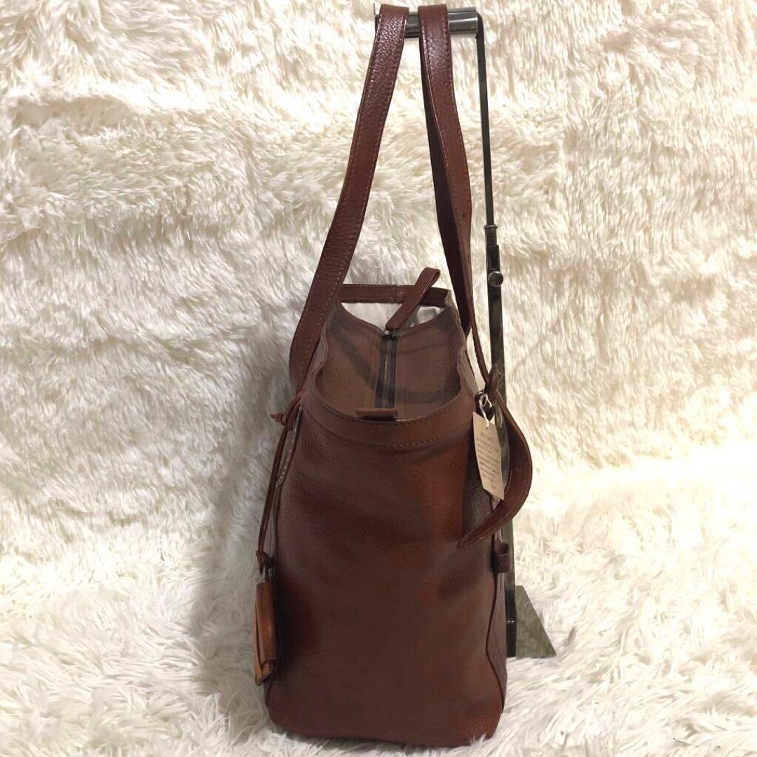 未使用✨ゲンテン　トスカ レザー　トートバッグ　工具ロゴ ミニハンドバッグ付き