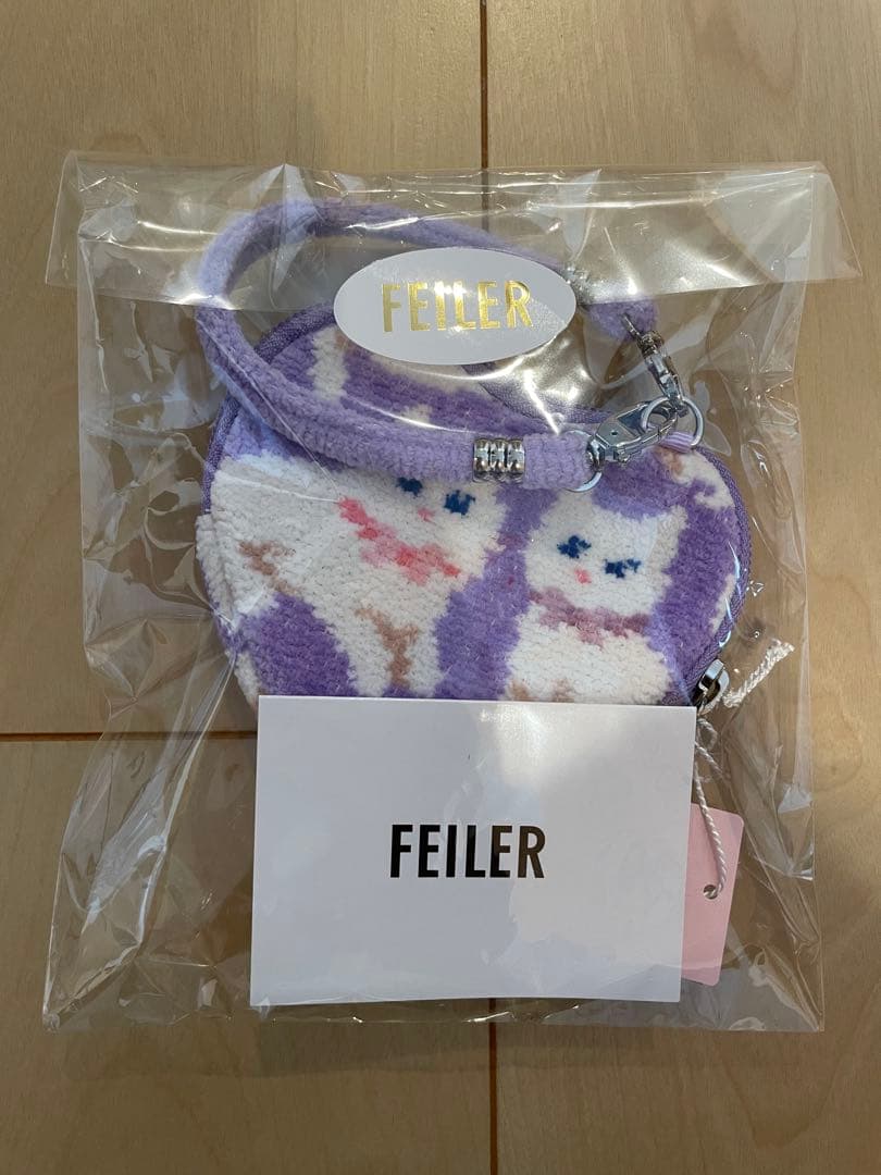 モフモフネコチャン ハート型ポーチ(オンライン限定ペールパープル)