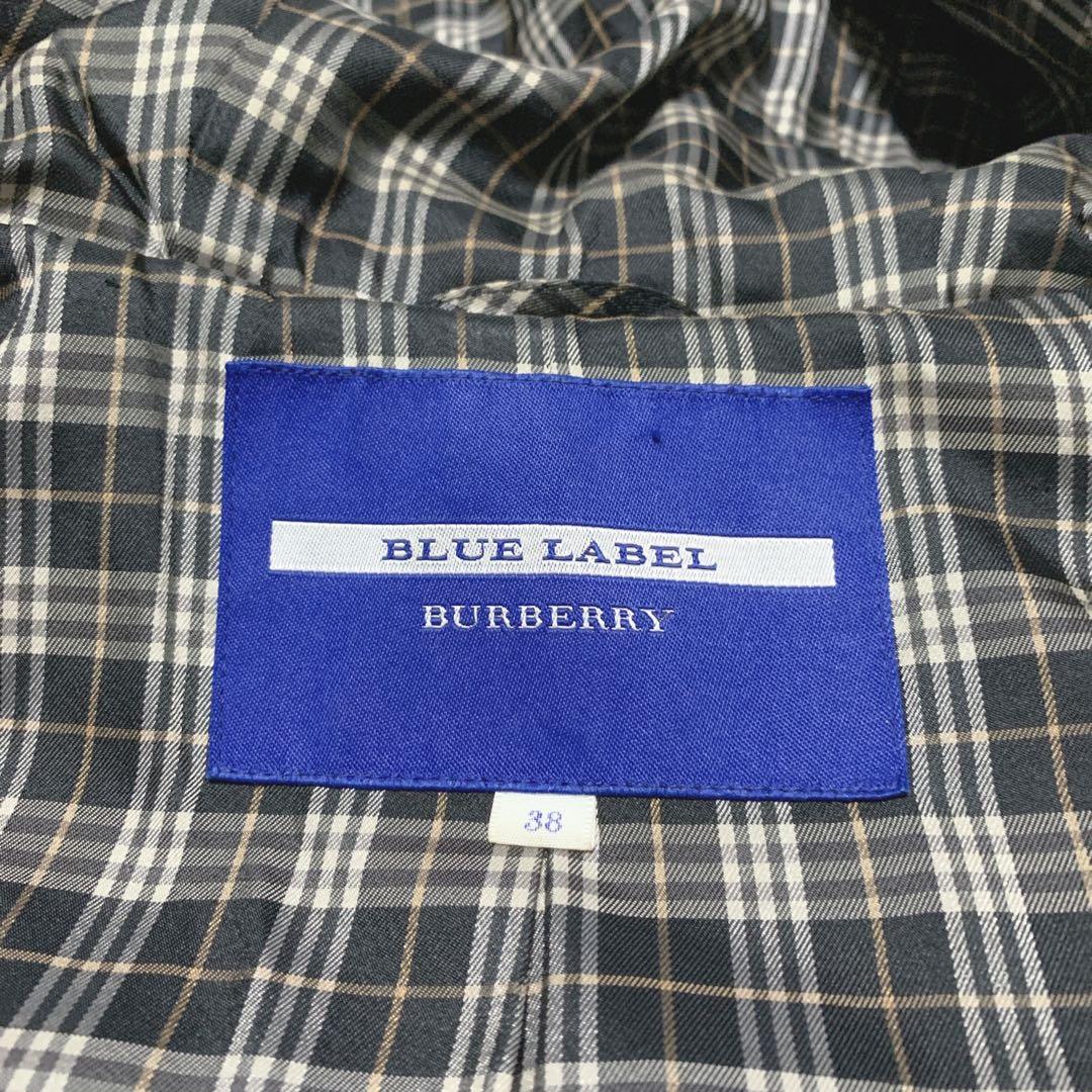 【美品】バーバリーブルーレーベル ダッフルコート ブラック ウール フード 38