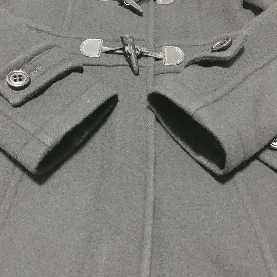 【美品】バーバリーブルーレーベル ダッフルコート ブラック ウール フード 38