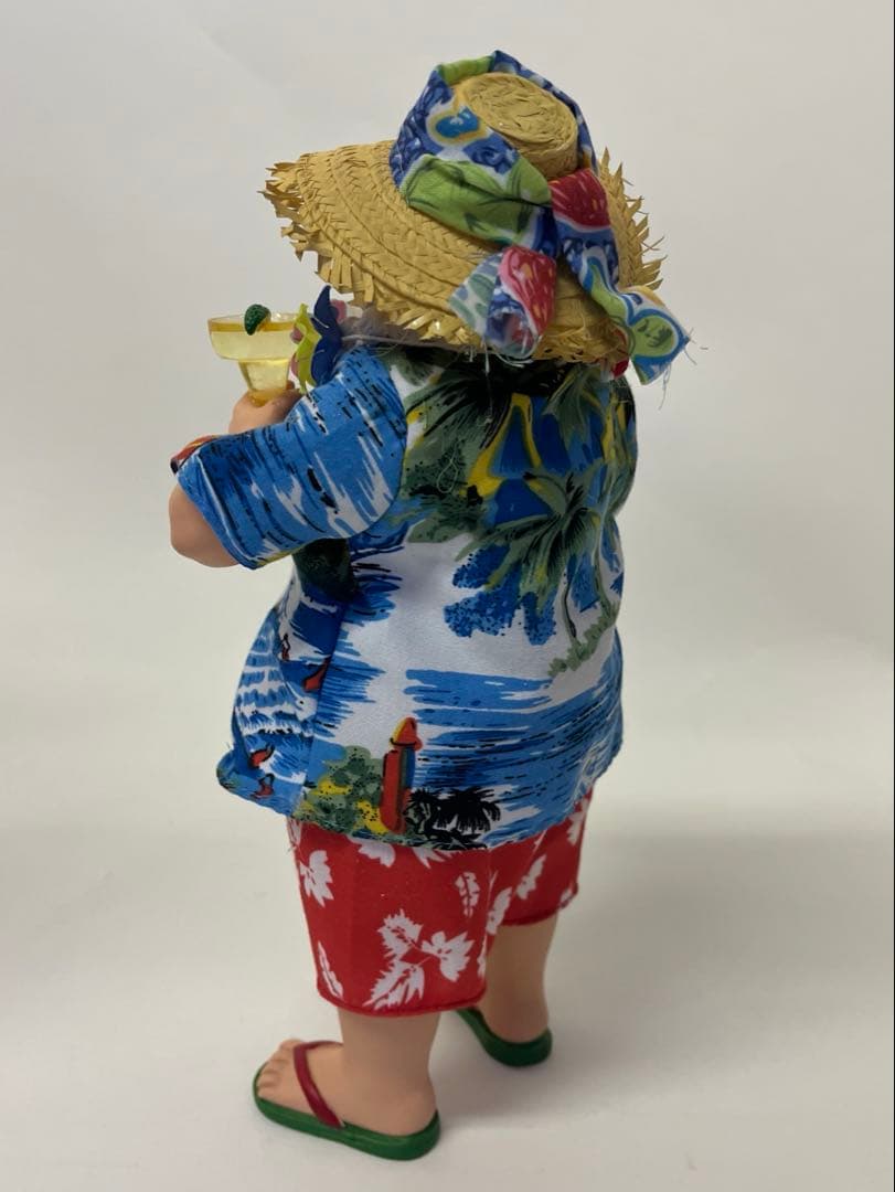 ハワイアンシャツ ハンバーガー サンタクロース フィギュア 置物 クリスマス