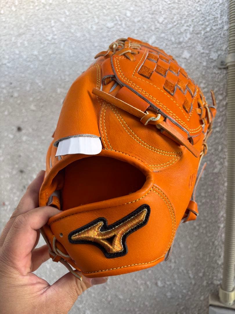 Mizuno Pro オレンジ レザーグローブ