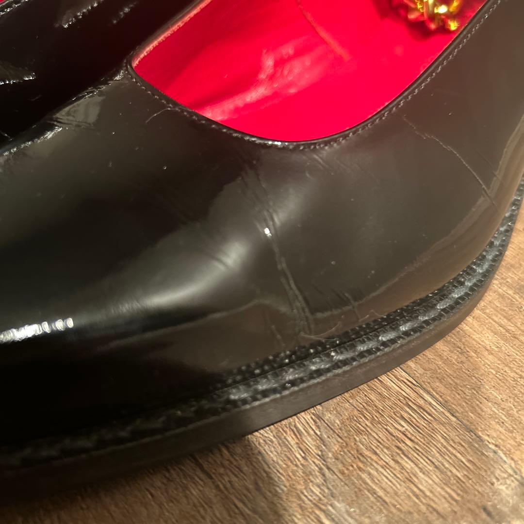 コムデギャルソン　24.5センチ ブラックエナメルポインテットトゥパンプス