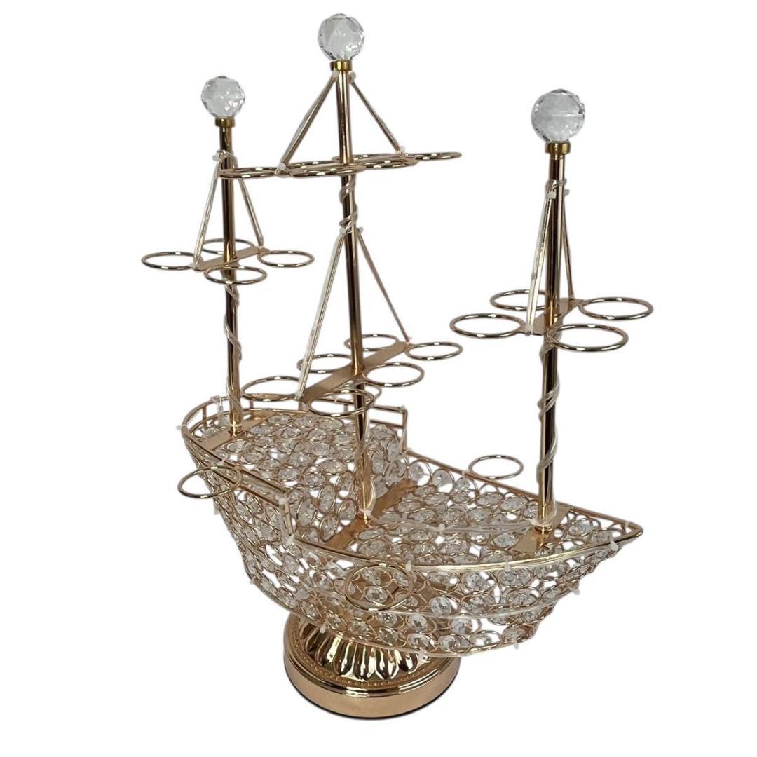 【美品】テキーラ観覧車 船 LED カクテルグラスホルダー 24カップ