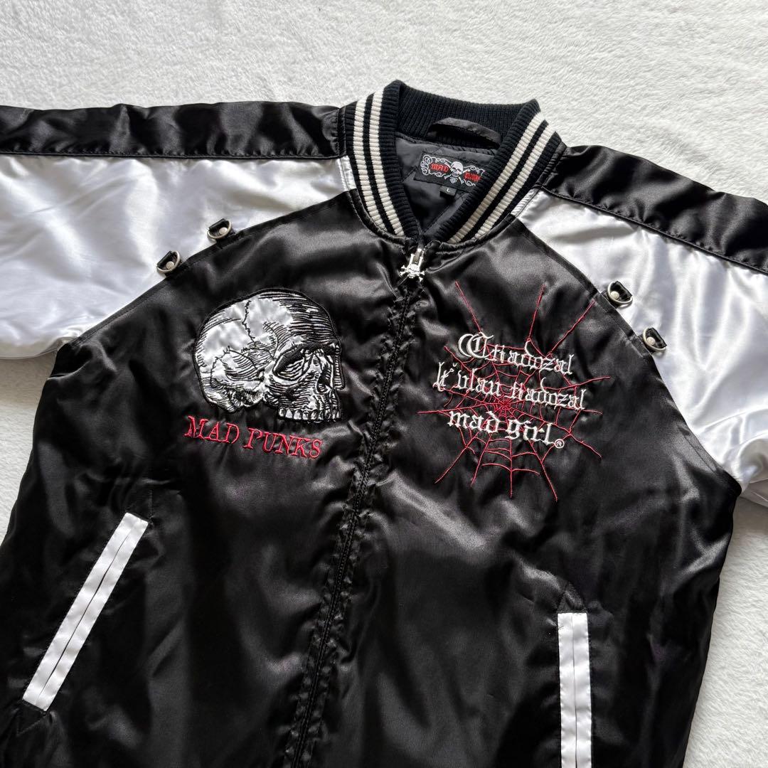 【MAD PANKS】スカジャン　骸骨　パンク系　平成ギャル男　刺繍　y2k