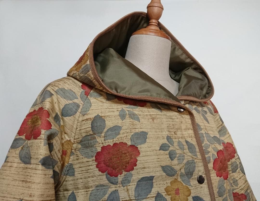 着物リメイク キルティング/ラグランコート【5145】