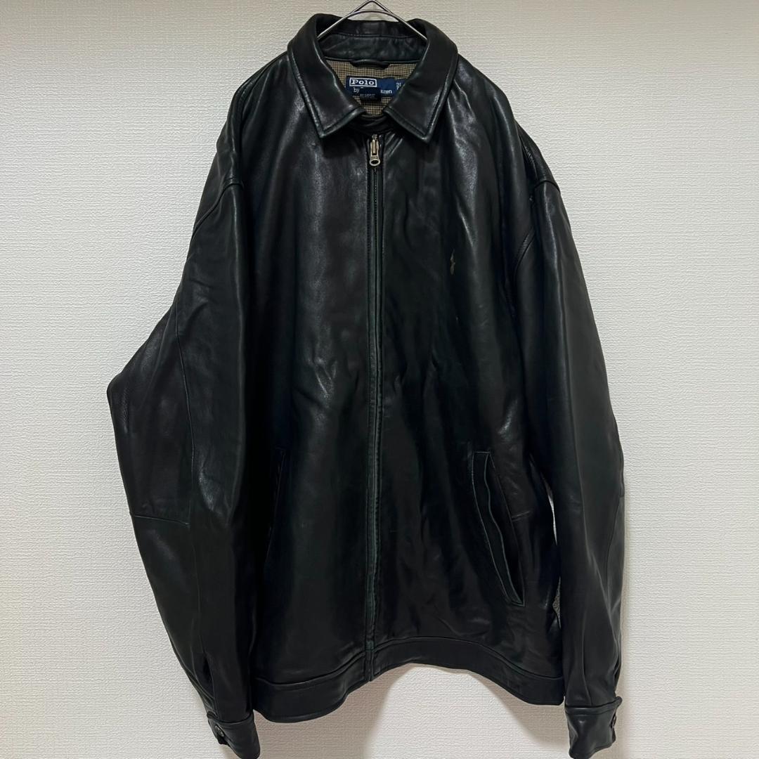 【POLO RALPH LAUREN】ラルフローレン レザージャケット　ブラック