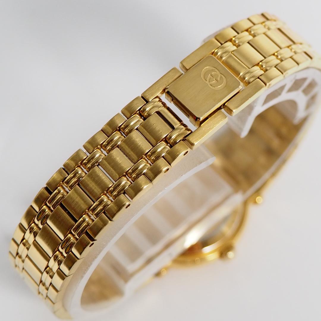 美品 グッチ GUCCI 9200L ゴールド文字盤 デイト 腕時計 H418