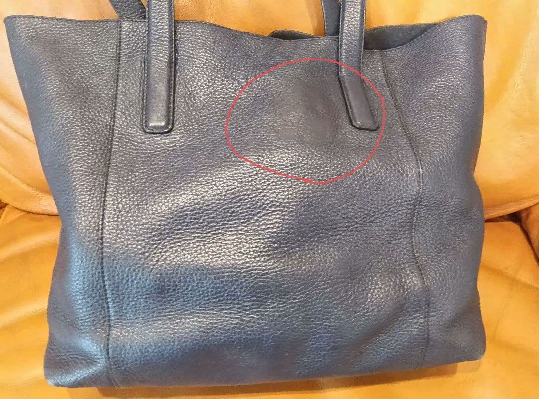 TOD'S ペーパーバッグ　ネイビー レザー トートバッグ