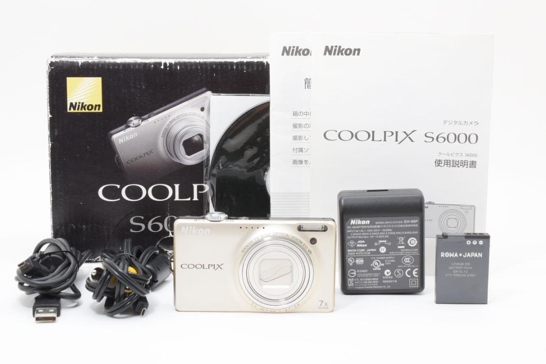 【極美品】Nikon COOLPIX S6000 シャンパンシルバー　動作確認済