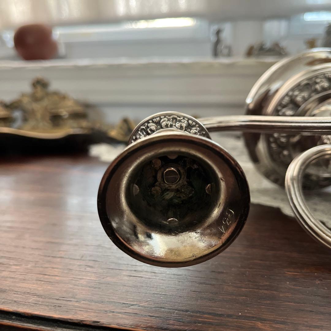 UK イギリス シルバープレート 燭台 キャンデラブラ 優雅 二灯