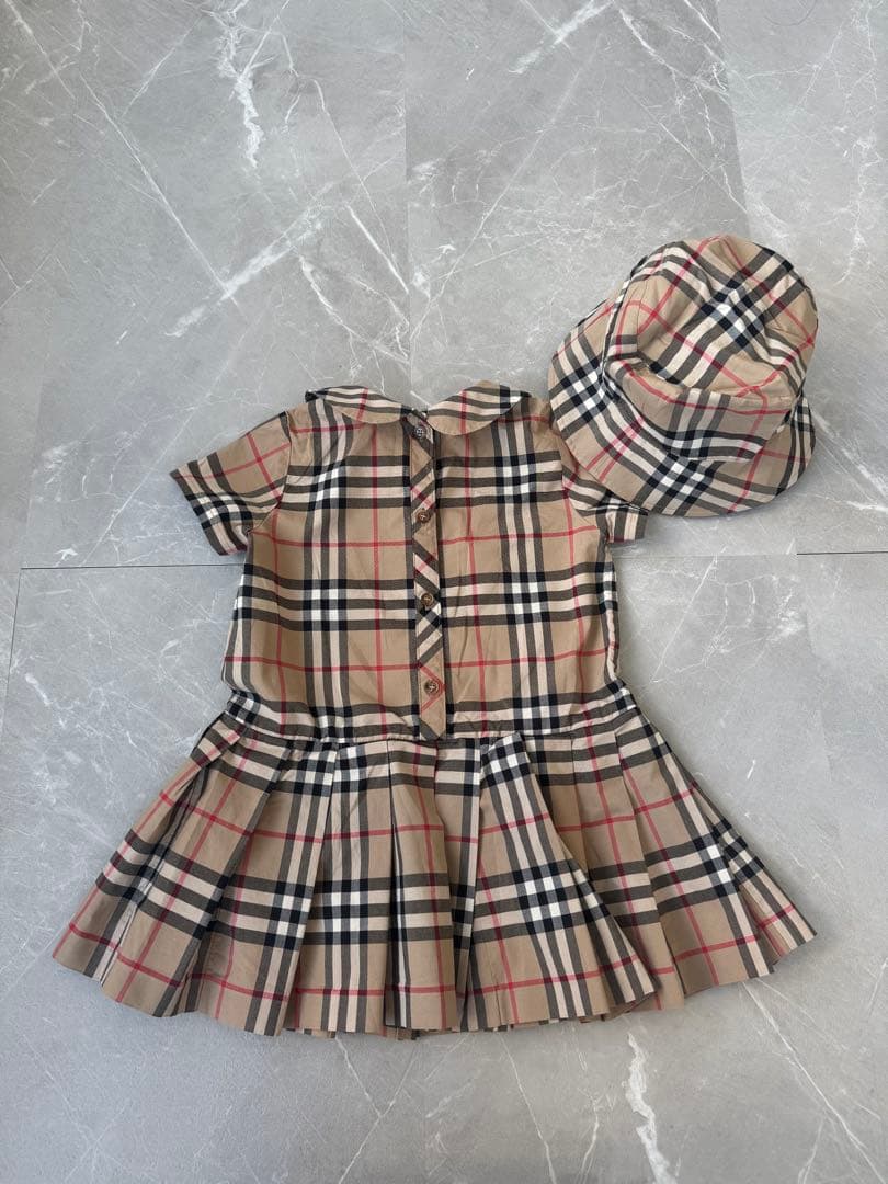 BURBERRY チェック柄 ワンピース 帽子セット 2Y