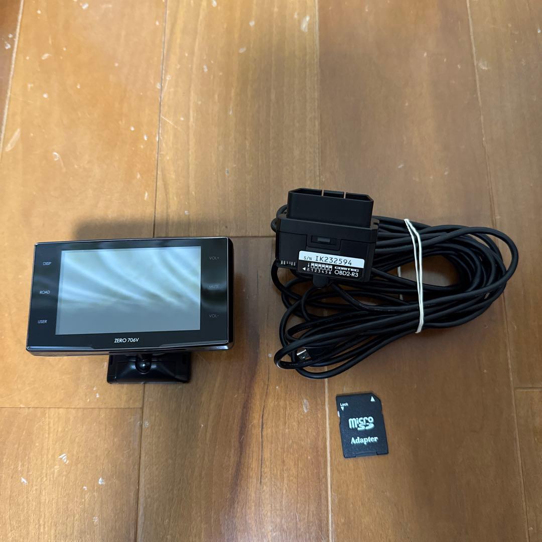 コムテック　ZERO 706V レーダー探知機本体　OBD2-R3アダプター付き