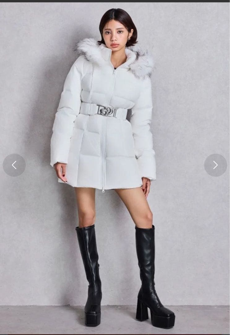 【処分価格】GYDA 【TINY】ベルト付きロングダウンコート