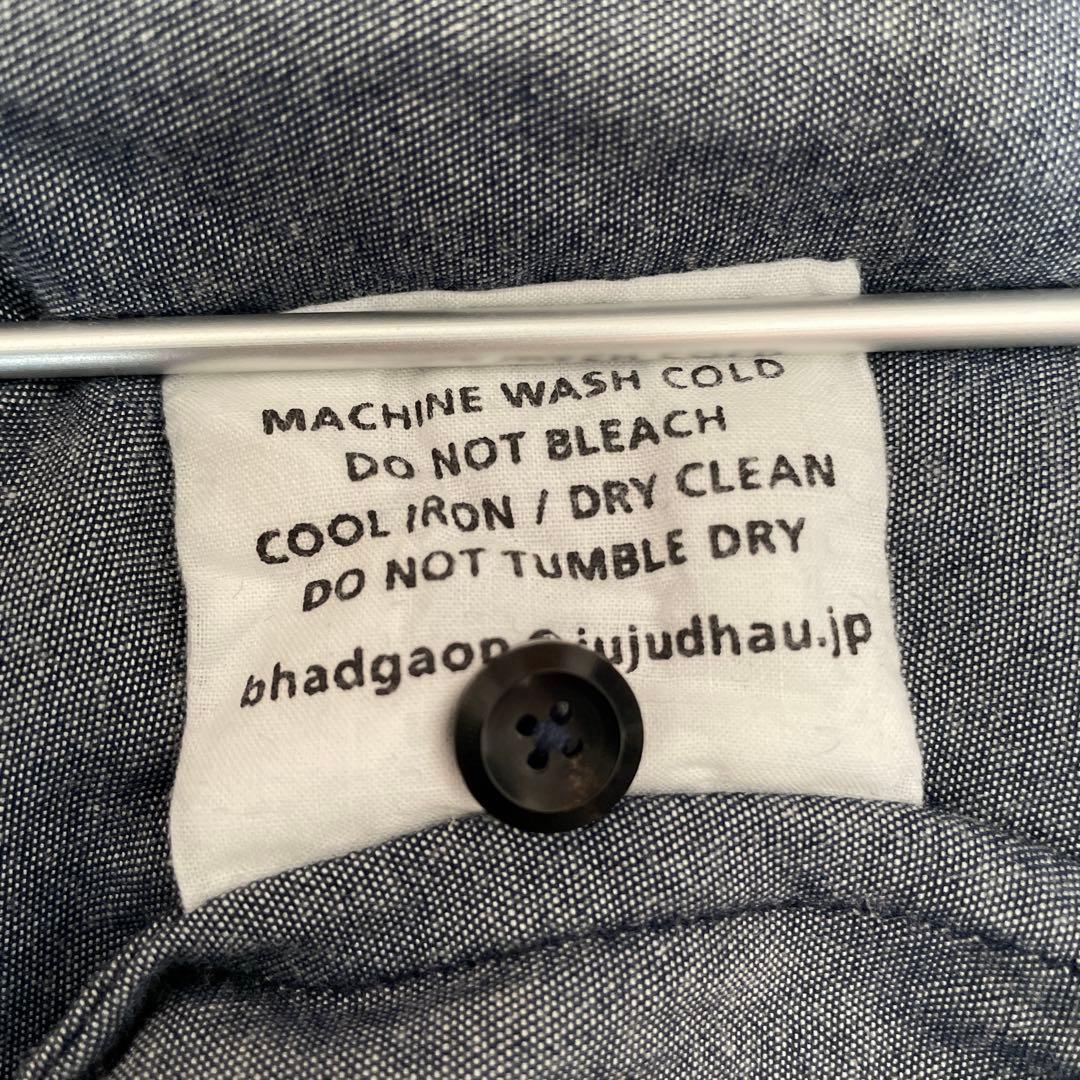 ズーズーダウ デッドストックデニム ダブルボタンシャツ インディゴ　新品