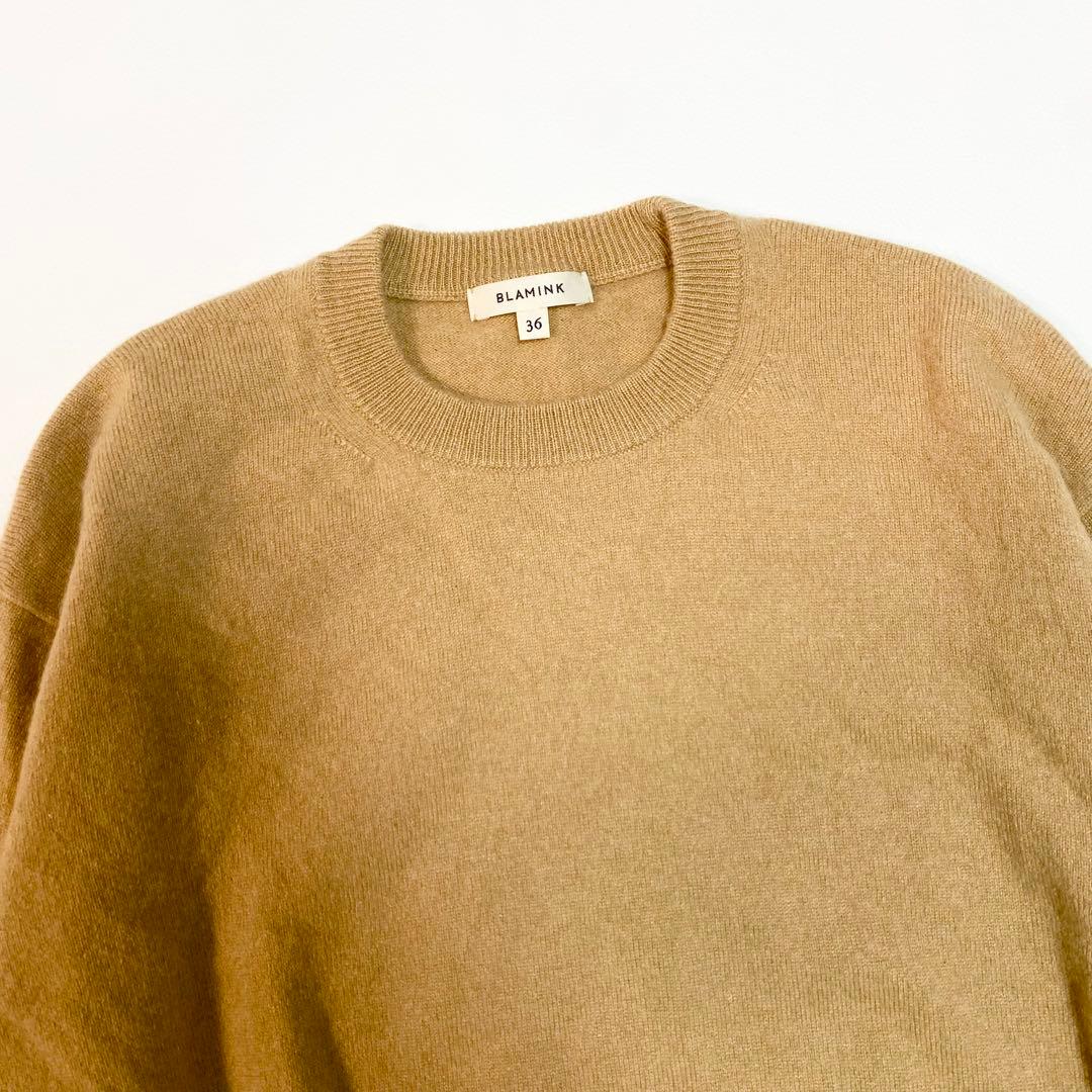 カシミヤ100%✨　BLAMINK 12G クルーネックニット　36