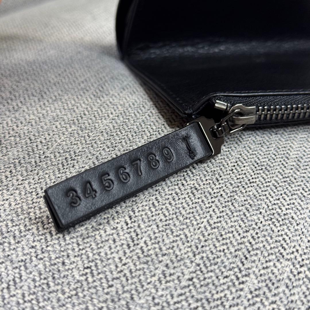 メゾン マルジェラ 4ステッチ 2つ折り財布 ブラックレザー