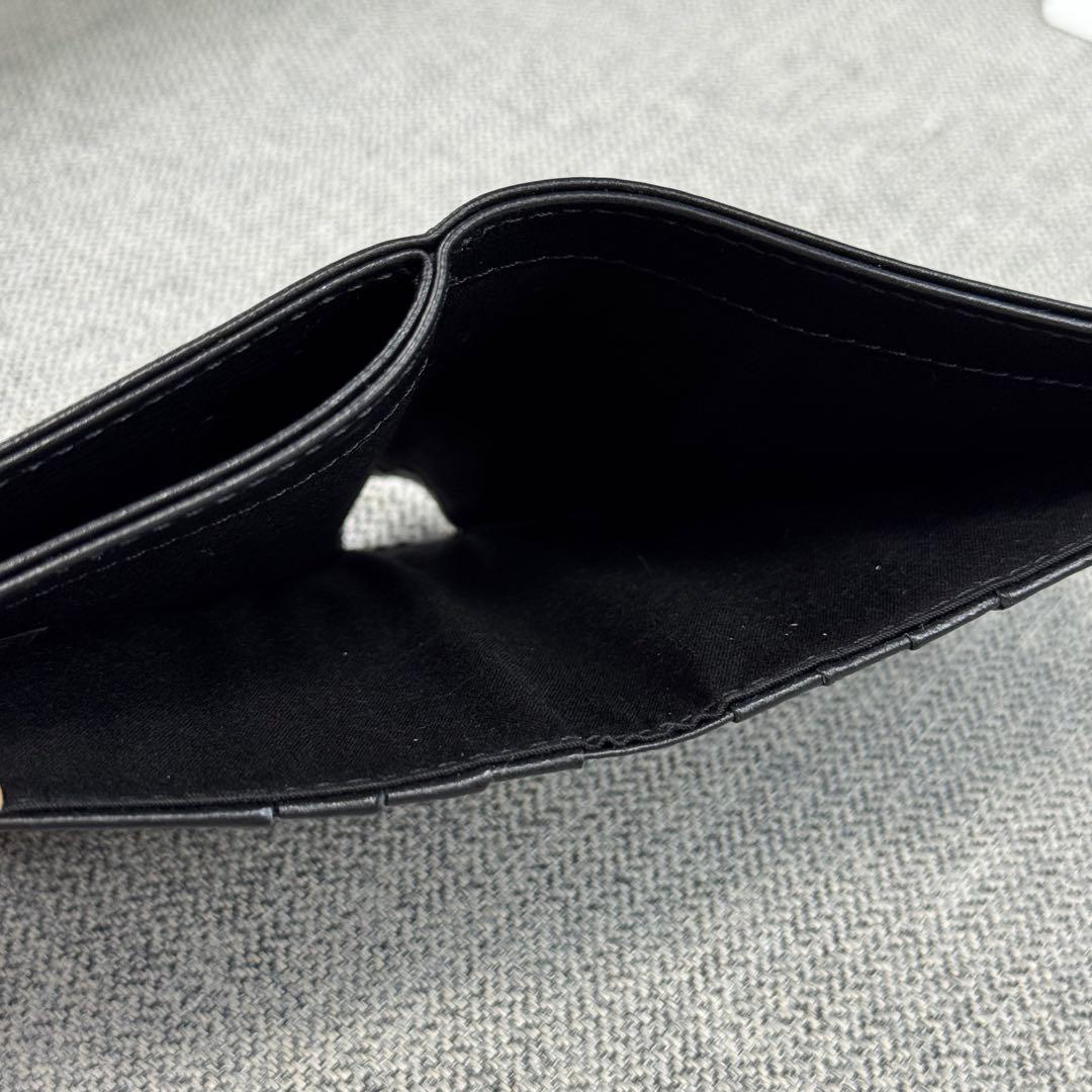 メゾン マルジェラ 4ステッチ 2つ折り財布 ブラックレザー