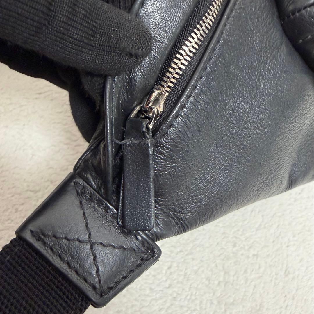 【美品】バレンシアガ エブリデイ ベルトバッグ ボディバッグ ブラック レザー