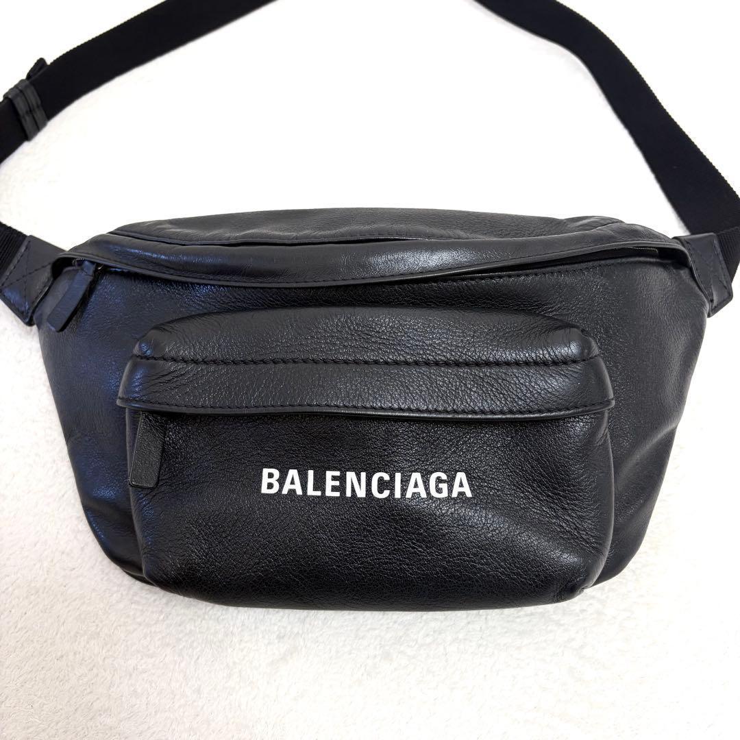 【美品】バレンシアガ エブリデイ ベルトバッグ ボディバッグ ブラック レザー