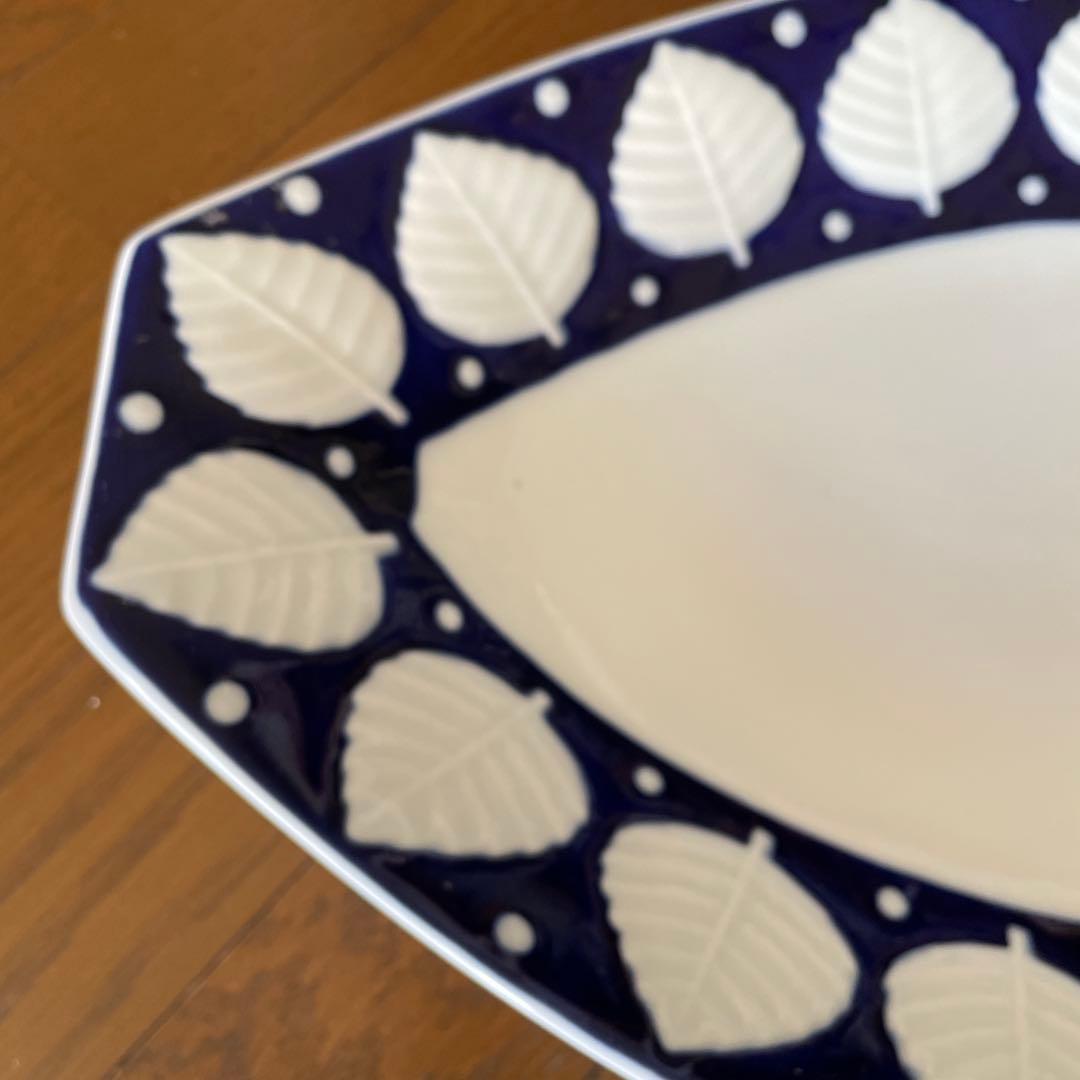 サルガデロス　オーバルプラター リーフ柄　大皿47センチ