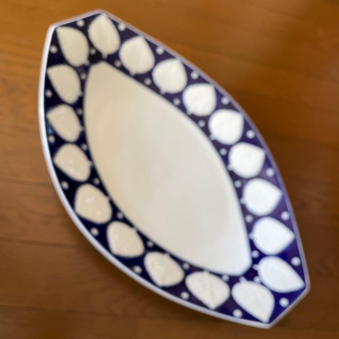 サルガデロス　オーバルプラター リーフ柄　大皿47センチ