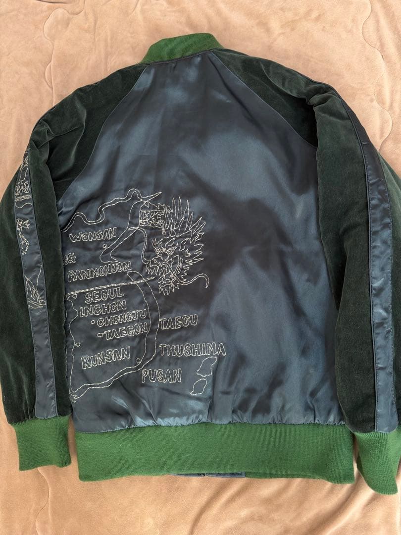 美品 JOHN BULL 虎龍 別珍 サテン 日本 限定スカジャン unisex