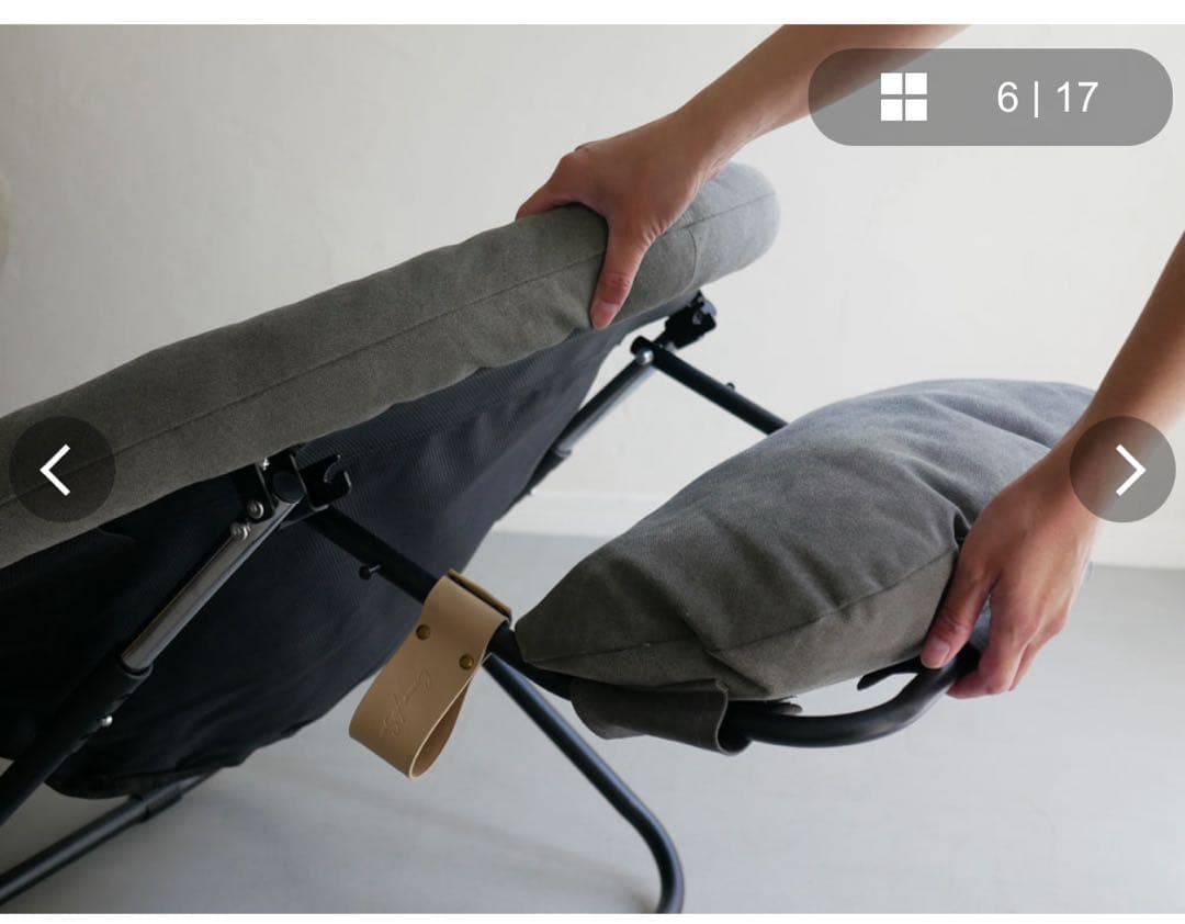 【Comore Sun】2way フォールディングチェア グレー ひなたライフ