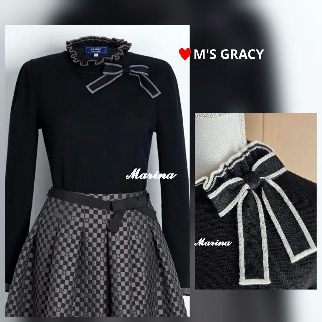 配色フリルニット