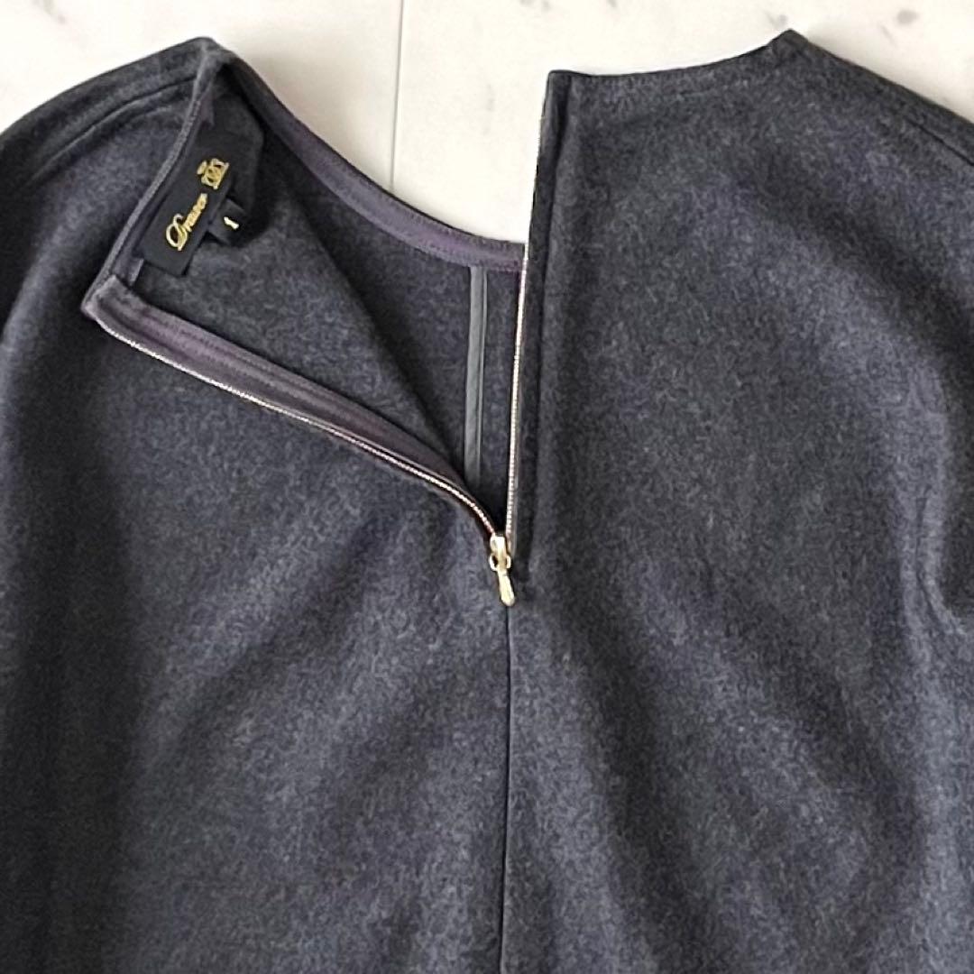 定価5,5万♪極美品 ドゥロワー ウールクルーネックプルオーバー グレー 日本製