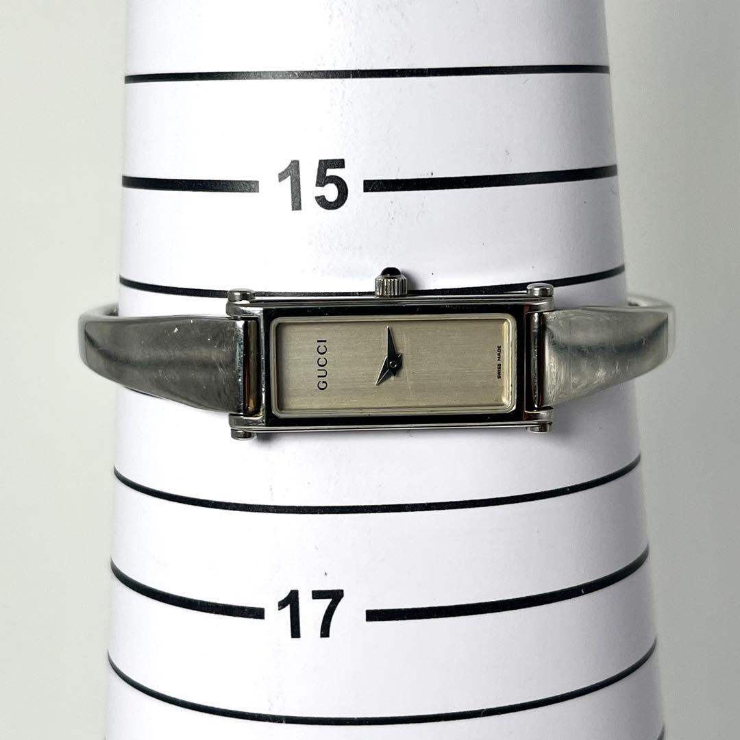 【稼働品】グッチ 1500L スクエア SS バングル ホースビット クォーツ
