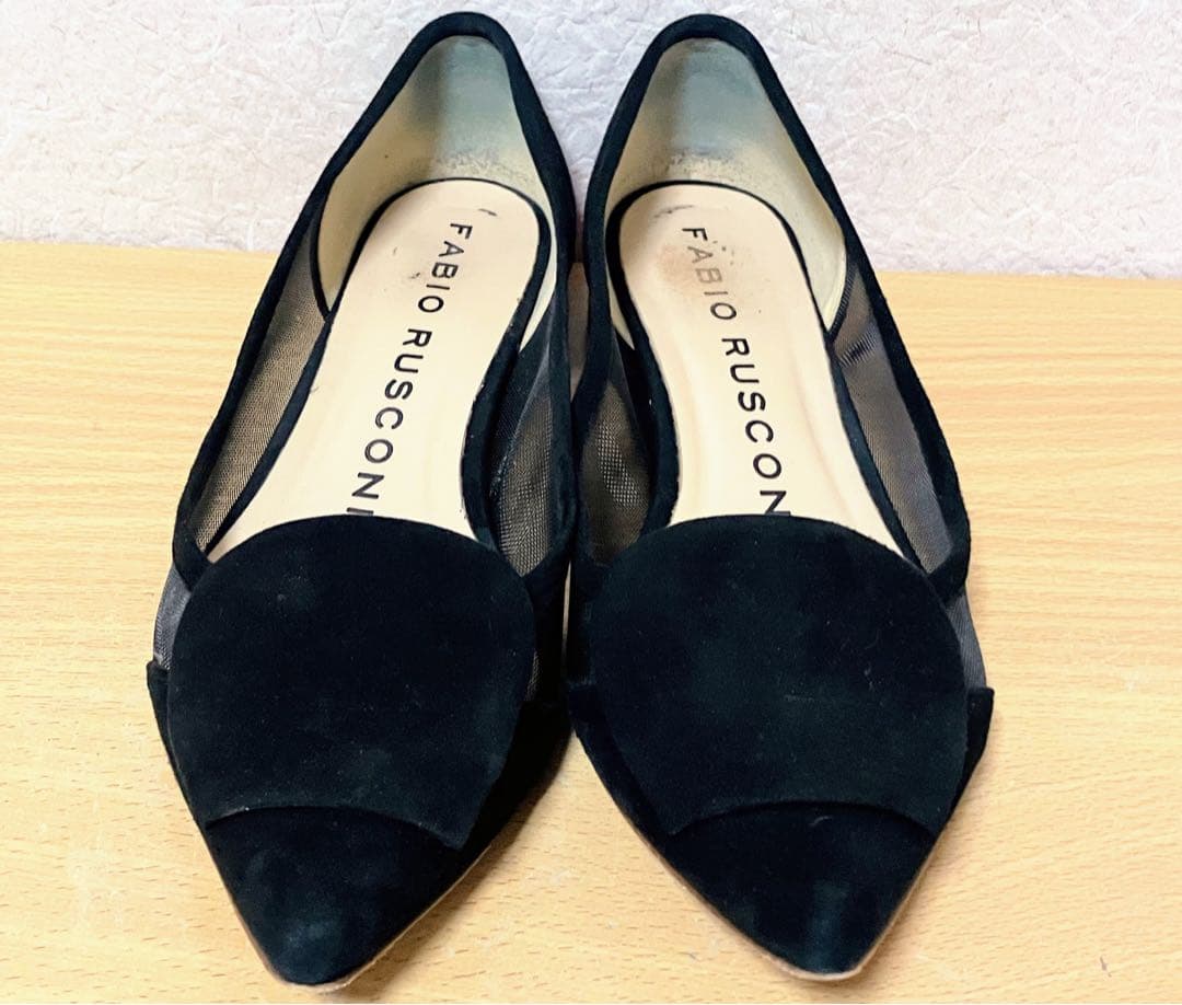 ★FABIO RUSCONI ファビオルスコーニ カラーヒールチュール パンプス