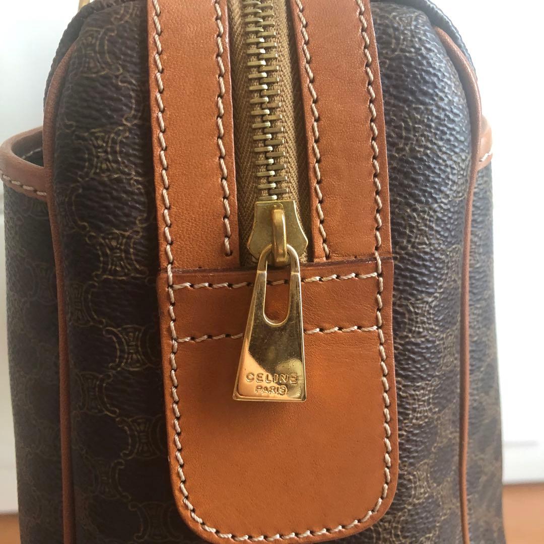 超美品 オールド セリーヌ ブラウン ボストンバッグ レザー ハンドバッグ