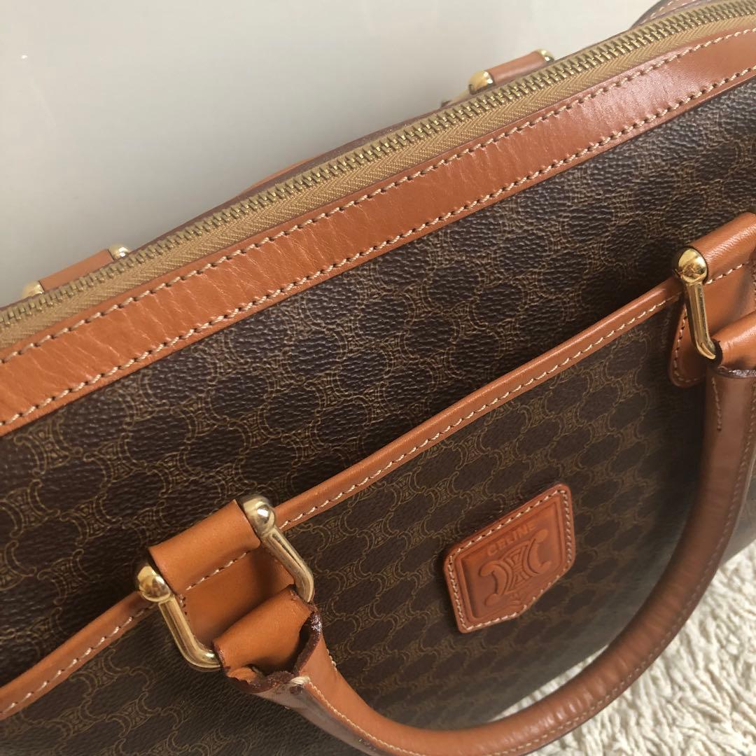 超美品 オールド セリーヌ ブラウン ボストンバッグ レザー ハンドバッグ