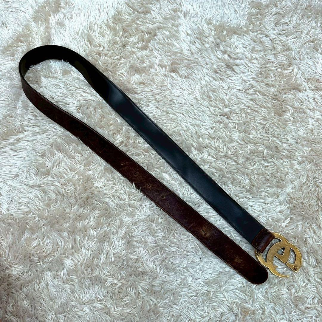 グッチ ベルト ブラウン マーモント ゴールドロゴ レザー ユニセックス